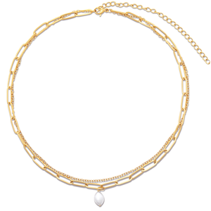 Ellie Vail - Renee Double Chain Pearl Choker Necklace